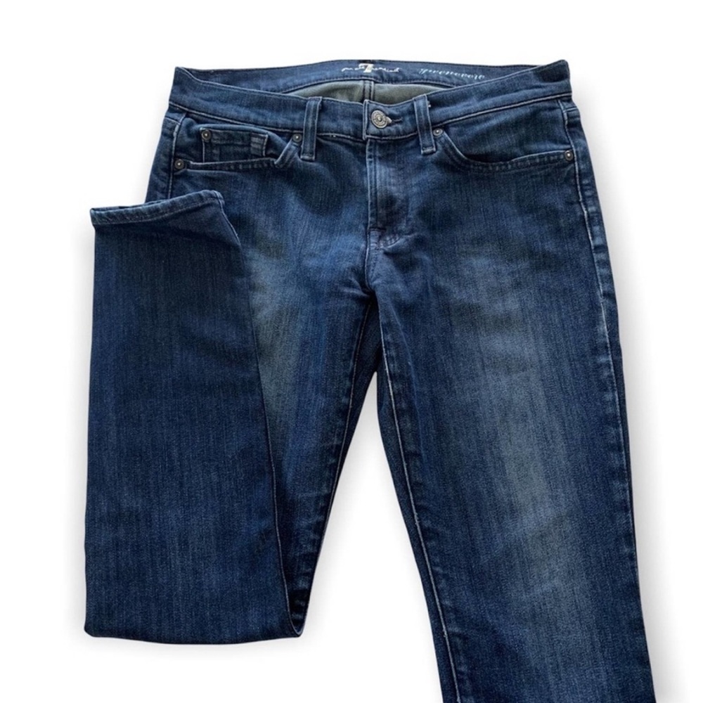 7 For All Mankind | Gwenevere Athens Blue low Rise Skinny Jeans Size 28